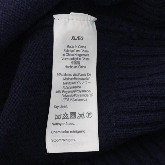 J.Crew Men’s Merino Wool-Blend Half Zip Navy Blue Sweater - Picture 5 of 5